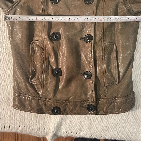 GAP genuine Leather Double-Breasted Jacket size small women button up - Picture 5 of 8